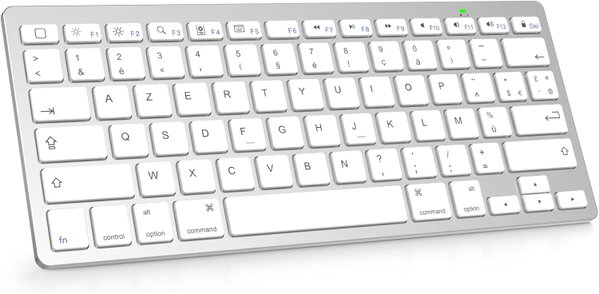 Klawiatura bezprzewodowa OMOTON Bluetooth układ francuski AZERTY biała
