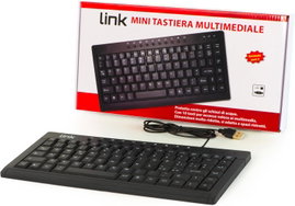 Mini Klawiatura membranowa Link lktast04 USB czarna Układ QWERTY włoski