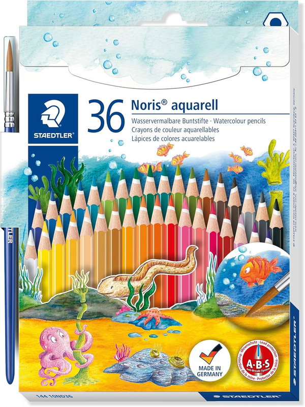 Kredki akwarelowe 36 sztuk Staedtler Noris Club Aquarell 144 10ND36 +pędzel