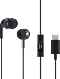 Słuchawki douszne Amazon Basics z przewodem USB-C i mikrofonem czarne