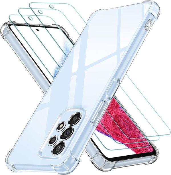 Przezroczyste etui ivoler do Samsung Galaxy A53 5G + 3 szkła hartowane
