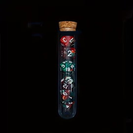 Zestaw Kości RPG w Fiolce Magic do gier D&D Warhammer zielono-brązowe