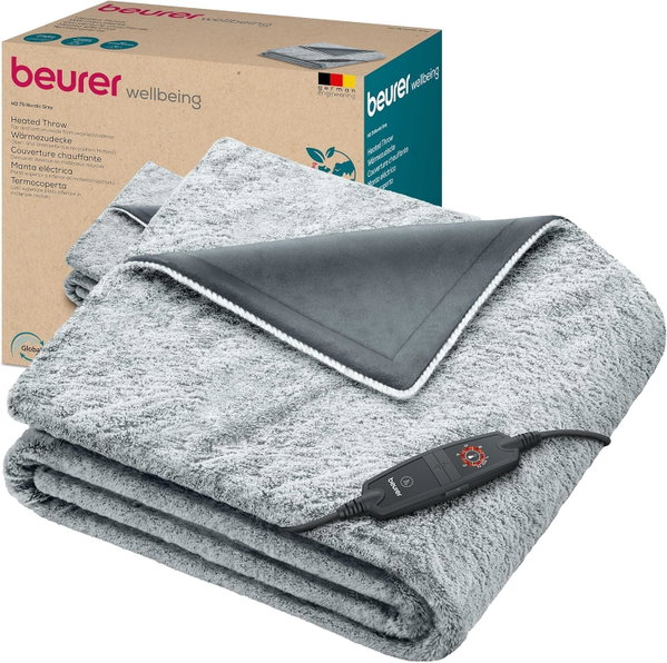 Beurer HD 75 Nordic Grey Koc elektryczny grzewczy 130 x 180 cm  szary