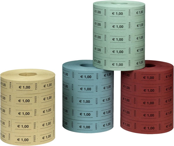 Bony wartościowe Herlitz 1 Euro bilety na festyn 5 rolek 5000 szt czerwone
