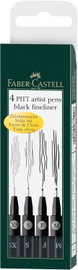Cienkopisy Faber-Castell Pitt Artist Pen Zestaw 4 sztuki XS S F M Czarne