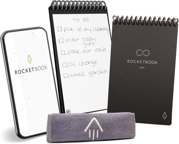 Inteligentny Notes Wielorazowy Rocketbook Mini Czarny 8,9x14 cm Kropki