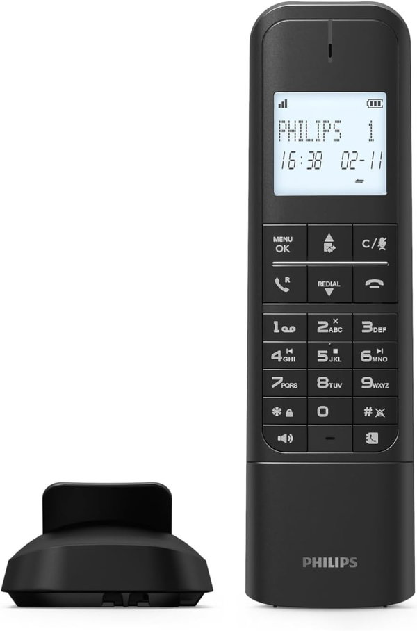 Bezprzewodowy Telefon Philips M4751B z Automatyczną Sekretarką czarny