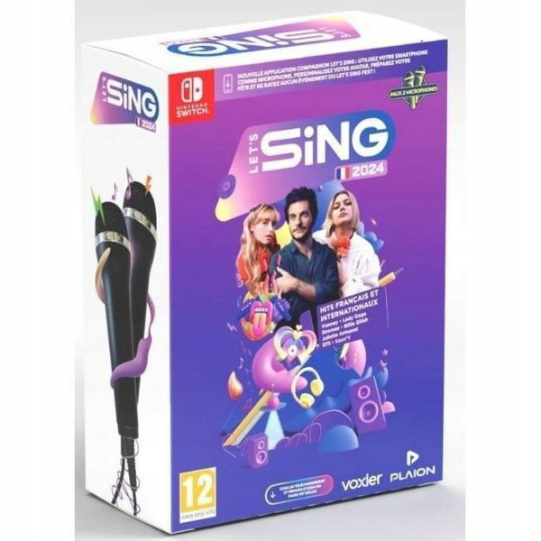 Gra Let's Sing 2024 + 2 Mikrofony Nintendo Switch Zestaw Muzyczny Pudełkowa