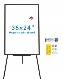 Tablica Magnetyczna Suchościeralna Flipchart VIZ-PRO Stojak Czarna 90x60