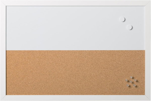 Tablica magnetyczna korkowa Bi-Office 60x40 cm biała rama suchościeralna