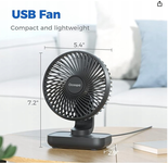 Wentylator USB Biurkowy Mini Ocoopa Cichy Kompaktowy Do Pracy i Domu