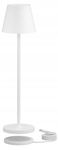 Lampa stołowa LED / Nowoczesna z ładowarką w podstawce / 2 Sztuki / Biała