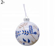 Bombki świąteczne szklane 10 cm komplet 2 szt. WESTWING folklor