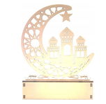 Drewniana lampa LED Dekoracja na Ramadan Przenośna lampka nocna LED Eid Ram