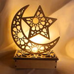 Drewniana lampa LED Dekoracja na Ramadan Przenośna lampka nocna LED Eid Ram