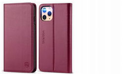 Skórzane Etui z klapką Shieldon do APPLE IPHONE 15 PRO MAX Fioletowy