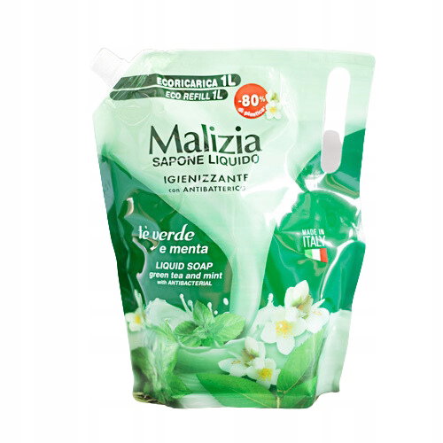 Malizia Mydło w płynie Green Tea & Mint 1 L