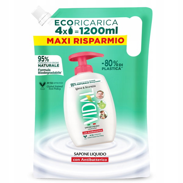 Vidal Mydło w płynie Antibacterial 1,2 L