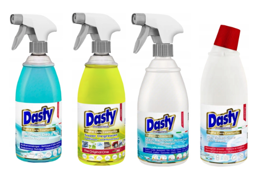 Dasty Zestaw chemii domowej - odplamiacz, odtłuszczacz, żel do wc