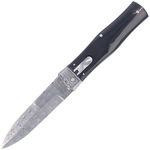 Nóż sprężynowy Mikov Predator Panther Buffalo Horn, Damascus PMC27 (241-DR-1/PAN