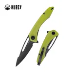 Kubey Merced Knife Translucent Yellow G10, Blackwashed AUS-10 by Sherif Manganas