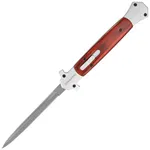Nóż automatyczny Dulotec OTF Italian Stiletto Wood / Aluminium, Satin 3Cr13MoV (