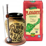 Zestaw Startowy Yerba Mate Playadito Despalada + Matero Aztek Bombilla