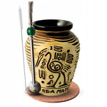 Zestaw do Yerba Mate Matero Aztek + Bombilla z Kamieniem Podkładka