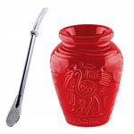 Zestaw Matero Ceramiczne Aztek 300ml + Bombilla z pierścieniem