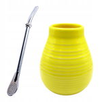 Zestaw Yerba Mate tykwa ceramiczna + Bombilla z pierścieniem