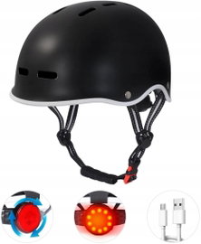 Kask rowerowy z lampką LED, r. S 54-57 cm, do e-skutera, SelfLove