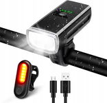 Zestaw lampek rowerowych 1200 LM, Detake LD620-BK, przód i tył