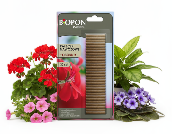 BIOPON NAWÓZ OBORNIK DO PELARGONII SURFINII SUPERTUNII PETUNII FIOŁKÓW BRATKÓW