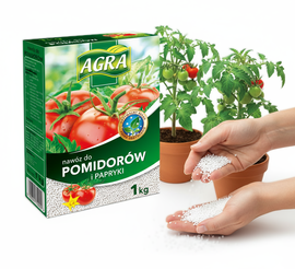 AGRA ODŻYWKA NAWÓZ WIELOSKŁADNIKOWY POTASOWY FOSFOROWY DO POMIDORÓW PAPRYKI 1 KG