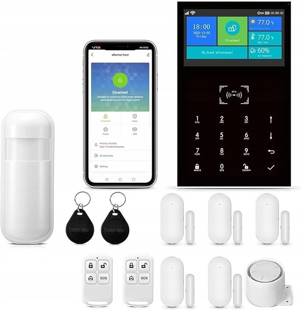 System alarmowy wifi do systemu domowego, gsm/4g domowy bezprzewodowy