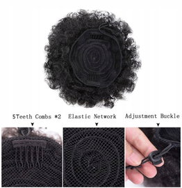 53 szt Doczepiany afro-kok czarny, brąz średnica ok 20 cm, włosy syntetycze