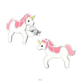 Kolczyki jednorożce srebrne srebro 925