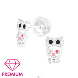 Kolczyki srebrne sowy srebro 925