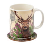 Porcelanowy kubek z korkową podkładką Wild Stag Dziki Jeleń 300 ml