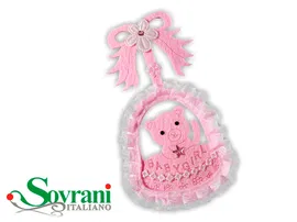 Ozdoba z filcu różowy miś Sovrani Italiano do dekoracji i prac kreatywnych