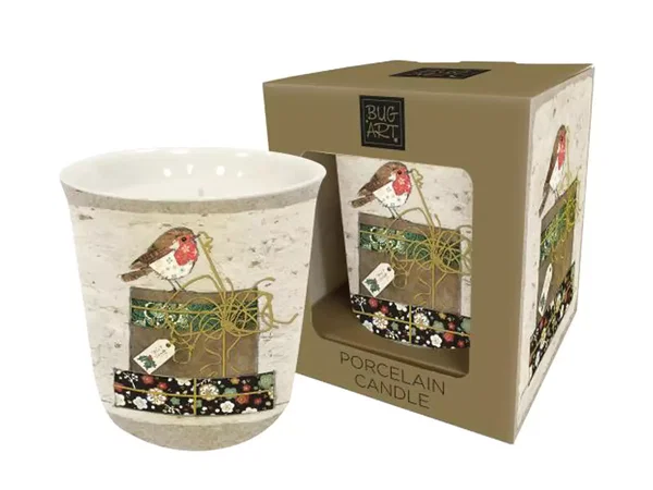 Świeca w porcelanie z rudzikiem Bug Art Eastwest LTD