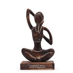 Figurka Drewniana Joginka Brązowa "Stretch into Your Strength"