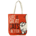 Torba Bawełniana Kot Simona Czerwona Life is great Cats are better