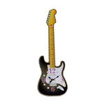 Zegar ścienny analogowy Gitara elektryczna Czarna 50 cm MDF