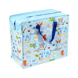 Torba pokrowiec na pościel zabawki pranie ubrania Podwodne życie Niebieska