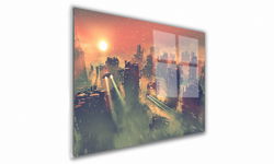 OBRAZ NA SZKLE PROSTOKĄTNY 40x30cm 062 Miasto przyszłości
