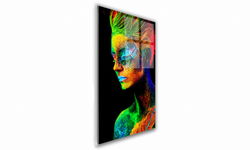 OBRAZ NA SZKLE PROSTOKĄTNY 40x60cm 057 Kobieta w kolorach