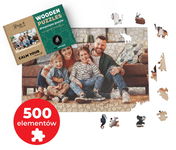 FOTO PUZZLE DREWNIANE  z TWOJEGO ZDJĘCIA z elementami zwierząt 60x40cm 500el.
