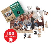 FOTO PUZZLE DREWNIANE z TWOJEGO ZDJĘCIA z elementami zwierząt 60x40cm 100el.