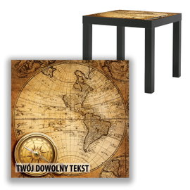 BLAT SZKLANY IKEA LACK Kompas z Twoim napisem 55x55cm 077b